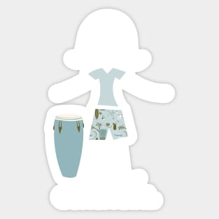 Funny Womens Conga Player Sticker